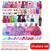 Doll Clothes for Barbie Dresses Gown with Shoes Outfit Set for Xmas Birthday Gift(35 Pack)