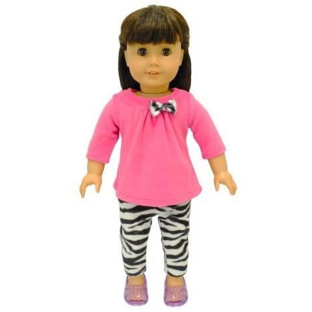 Doll Dress -2 Piece Clothing Shirt And Zebra Print Leggings Fits ...