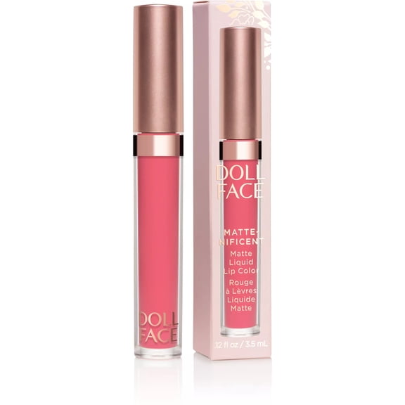 Doll Face, Matte-nificent Liquid Lip Color Pretty In Pink, 0.12 Ounce
