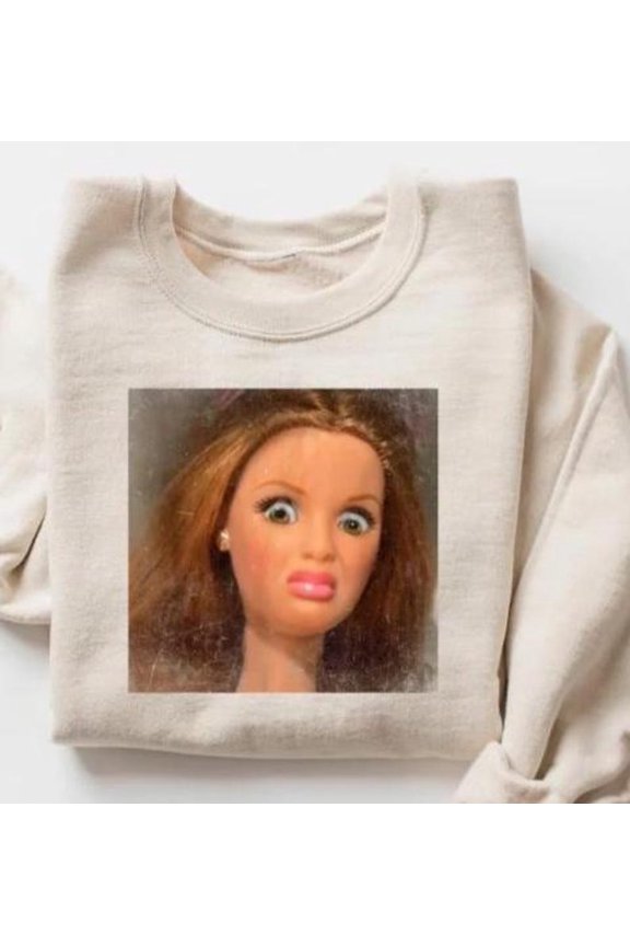 Doll Face Meme Sweatshirt, Trendy Sweatshirt, Weird Shirt, Christmas Gift, Fun Unique Doll Shirt, Funny Gift Shirt, Funny Hoodies