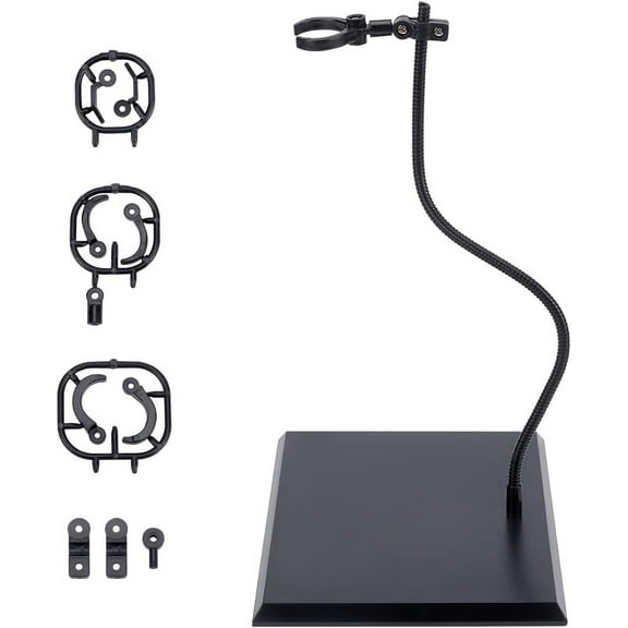 Doll Figure Stand Black Action Figure Stand Assembly Action Figure Holder Black Rectangular Display Holder with 3pcs Waist Clips Adjustable Bone Support for Dolls Action Figure