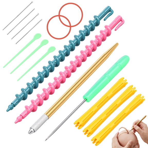 Doll Hair Rooting Holders Kit, Doll Hair Rerooting Knitting Needleswith Metal Handle Replacement Needle, Hooks Doll Wig Tool for Doll Hair Making Supplies DIY Crafts