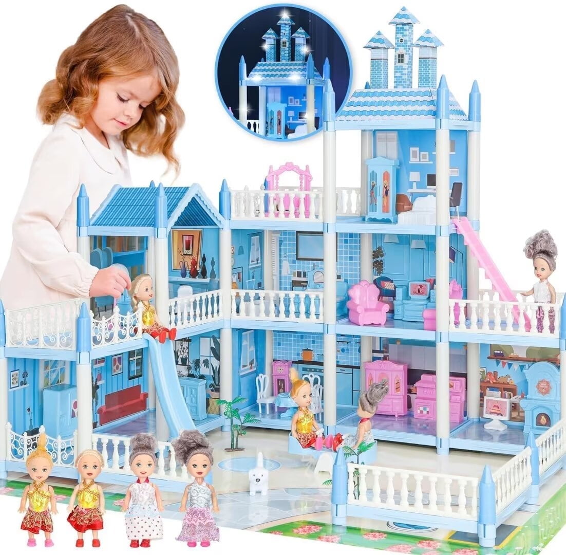 LUYE Child's Plastic DIY Dream House, Blue, 22.4'' LUYE Child's Plastic DIY Dream House, Blue, 22.4''