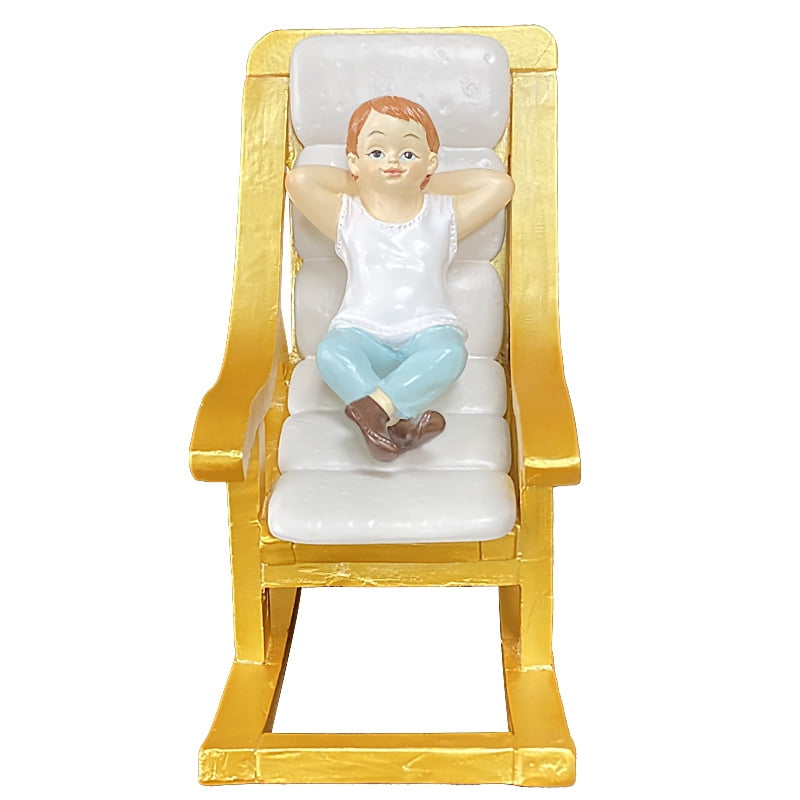 Doll House Furniture Model Miniature Doll House Rockingchair with Mini