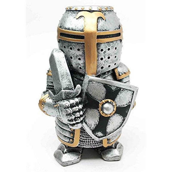 Doll House Miniature 4.5" Medieval Sword Shield Infantry Sculpture Suit of Armor