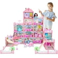 thumbnail image 1 of Doll House for Girls with Dolls Figure, Puppies , Furnitures, Accessories, LED Light, Gift for Girls Ages 3 4 5 6 7 8+, 1 of 5