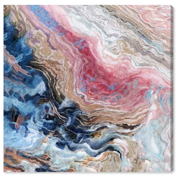 Doll Memories-Bold Watercolor Geode Pastel Color Abstract Canvas Wall Art by Art Remedy, Gallery Wrapped, 20"x20"