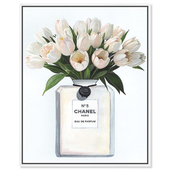 Doll Memories - Floral Happiness Canvas Modern Fashion Art by Art Remedy, White Frame, 24 x 30