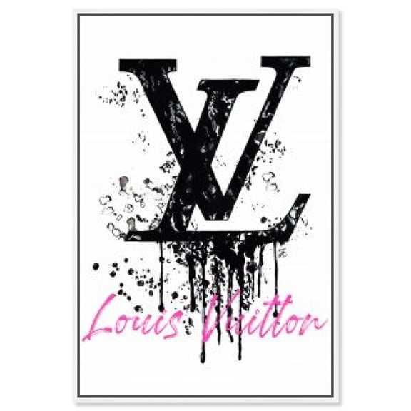 Doll Memories - Louis Drip Canvas Fashion Wall Art by Art Remedy, White Frame, 30 x 45
