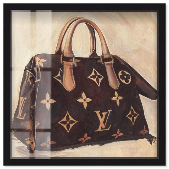 Doll Memories - Majestic Monogram Shadowbox Print Fashion Illustration by Art Remedy, Black Frame, 24 x 24