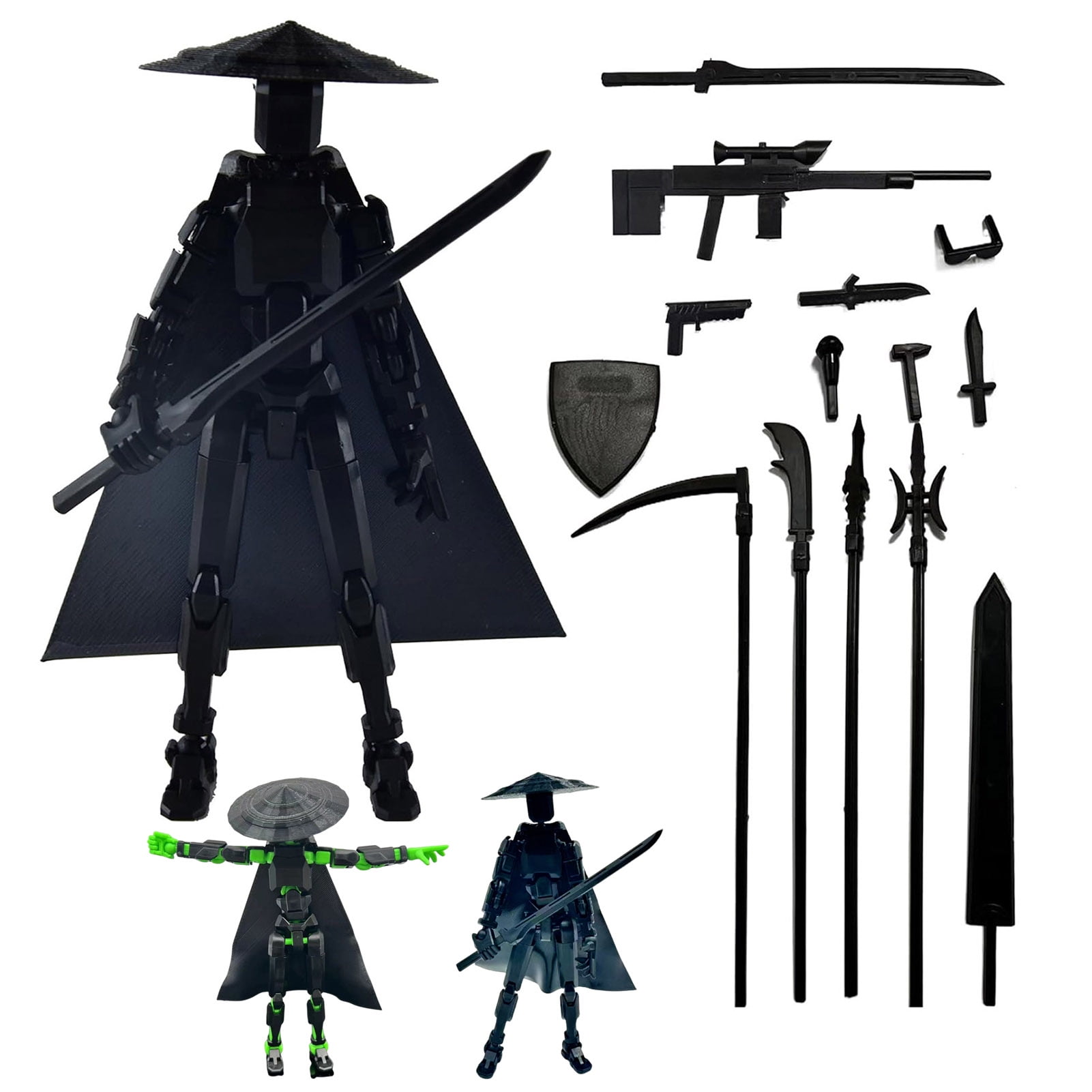 Doll Ornaments Set 3D Printed Robot Action Figures Moveable Joints