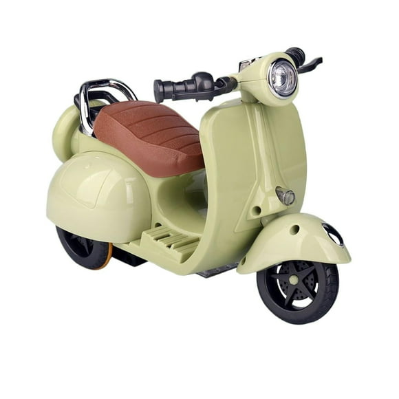 Doll Scooter Toy with Light and Music, Cute Electric Driving Scooter Decor Desktop Ornaments for Doll Collectors, Interactive Rotating Toy Doll Electric Scooter Toy for Adults (Green)