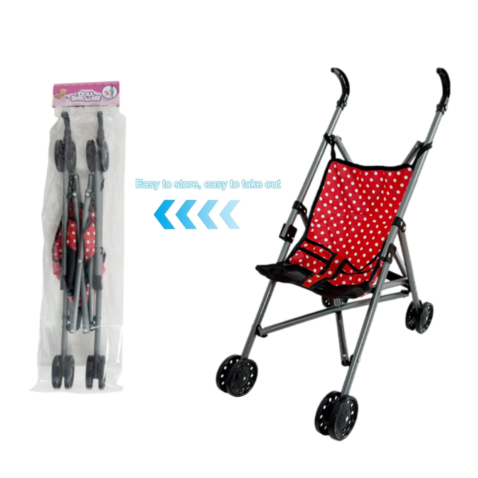 Doll Stroller Toy, 20.87 Inch Pretend Play Foldable Doll Stroller Toddler Learning Toy Girls' Imagination Booster, Baby Doll Stroller, Baby Doll Accessories