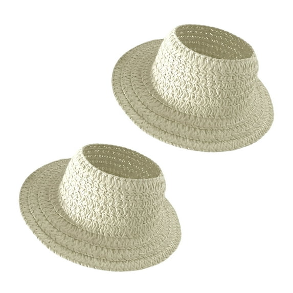 Doll Sun Hat With Ear Cutouts Empty Top Straw For Costume Cosplay Decorative Party Accessory In Assorted Color