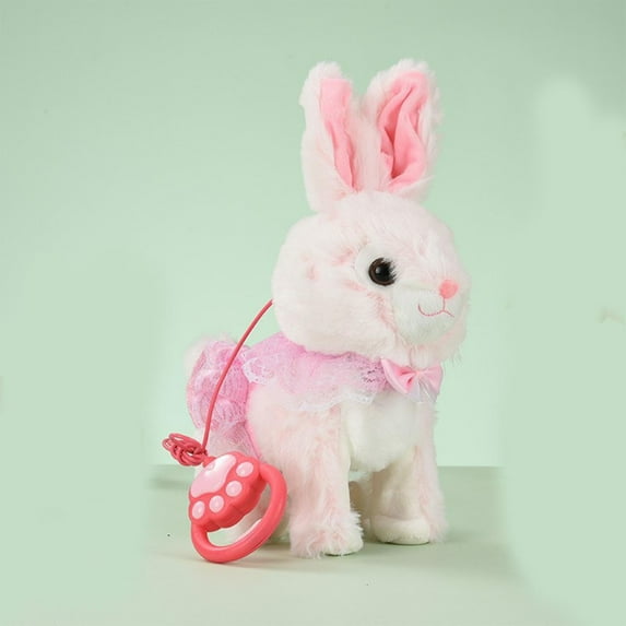 Doll Touch-Sensitive Pink Plush Talking Rabbit Toy Realistic Walking ...
