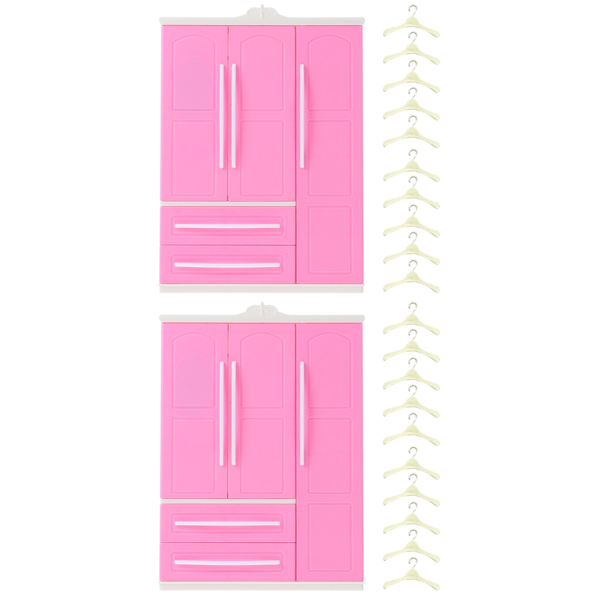 Doll Wardrobe Clothes Closet Hangers Rack Babydolls Dollhouse Storage