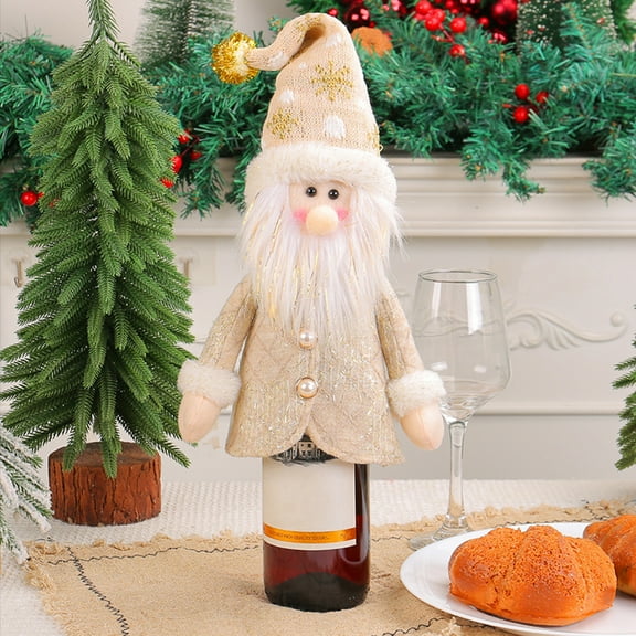 Doll Wine Bottle Cover Cute Red Wine Bottle Decorative Bag Christmas Table Atmosphere Decorations