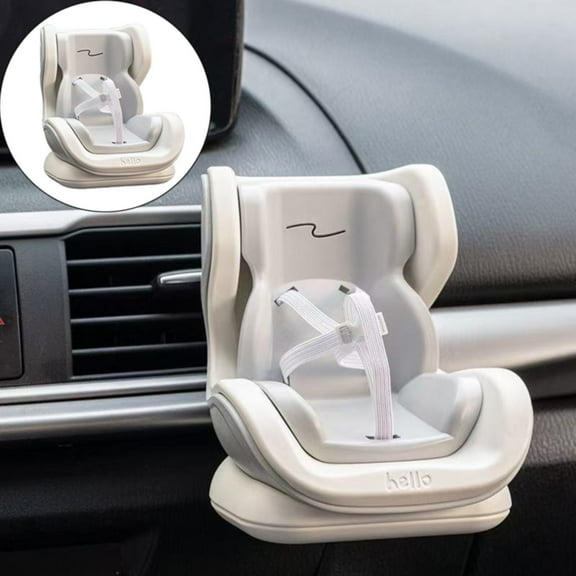 Doll car seat Compatible with 17cm with Air Vent Clip and Desktop Display,Cute and Functional Car Ornament for Blind Box Doll Fans,Collectors,Beige