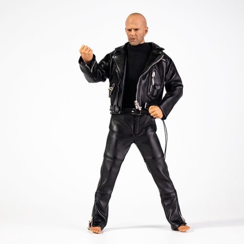 Doll clothing 1/6 Scale T-800 Terminator Outfit, Black Leather Motorcycle Jacket & Pants Set