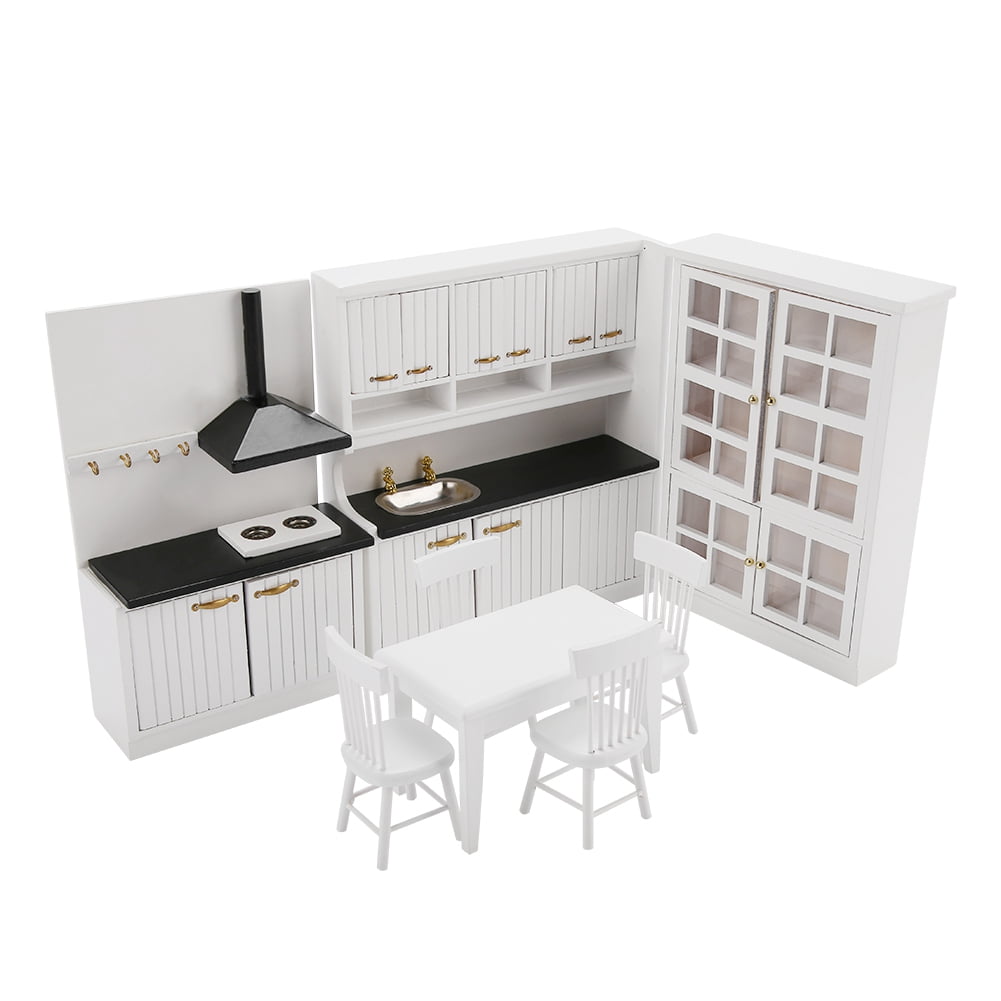 DollHouse Kitchen Furniture Set, 1/12 Dollhouse Miniature Kitchen