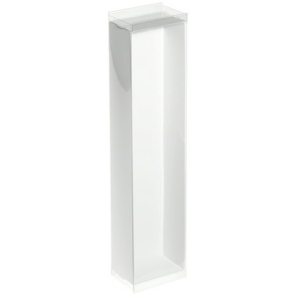 DollSafe Clear Folding Display Box with White Liners and Black Elastic Stabilizers for 11-12 inch Fashion Doll, 3" W x 2" D x 12.5" H