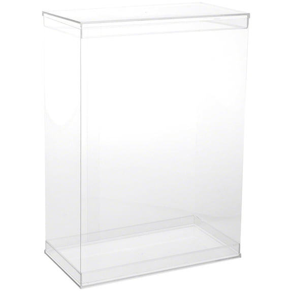 DollSafe Deluxe Clear Folding Display Case with Acrylic Top and Base for 11-12 inch Dolls or Action Figures, 9.5" W x 5" D x 13" H, Pack of 3