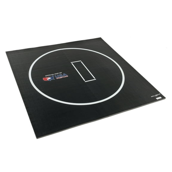 Dollamur 10'x10' Wrestling Mat, Black, Gymnastics, with Circles