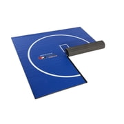 Dollamur 10 x10 x1.25  Wrestling Mat, Royal Blue, Home Workouts, Exercise, with Circles, FLEXI-Connect