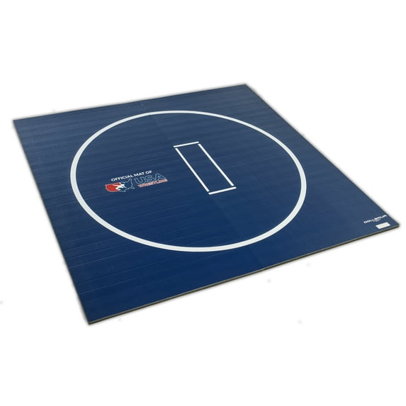Dollamur 10'x10' Wrestling Mat, Navy, Gymnastics, with Circles
