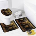 thumbnail image 1 of Dollar Bill Comfort Flannel Bathroom Rug Mats Set 3 Piece Soft Non-Slip with Backing Pad Bath Mat Contour Rug Toilet Lid Cover Absorbent Cool Rug Floor Carpet for Men's Room Decor Rainbow, 1 of 9