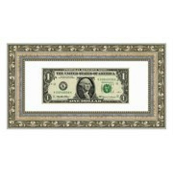 Dollar Bill Frame For Your First Dollar - Antique Silver Traditional Currency Frame with UV Acrylic