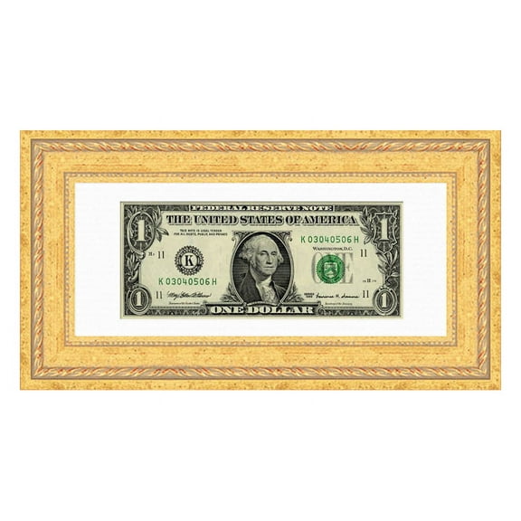 Dollar Bill Frame For Your First Dollar - Decorative Gold Traditional Currency Frame with UV