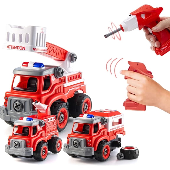 Dollar Deal | Take Apart Toys With Electric Drill Converts To Fire Truck Remote