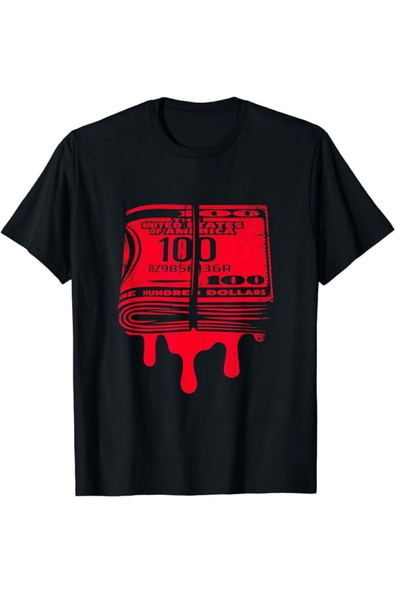 Dollar Money Blood Rich Cash Millionaire Trading Business T-Shirt Size S-5XL