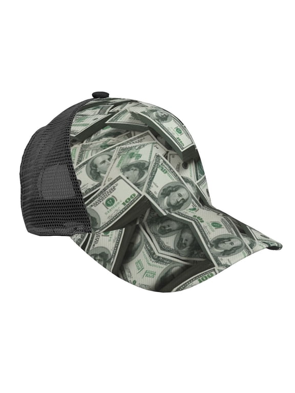 Dollar Money Trucker Hat for Women Men Beach Snapback Baseball Cap
