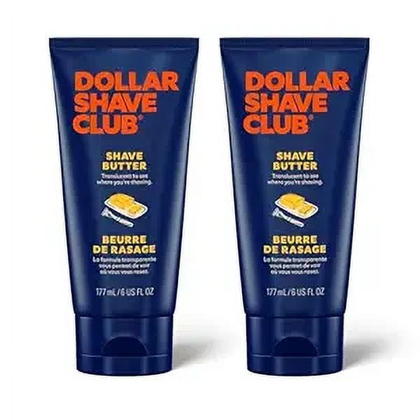 Dollar Shave Club Butter, For Sensitive Skin, A Translucent Shaving Cream & Gel Alternative, Designed Gentle Glide, Helps To Fight Razor Bumps and Ingrown Hairs (Pack of 2), Blue