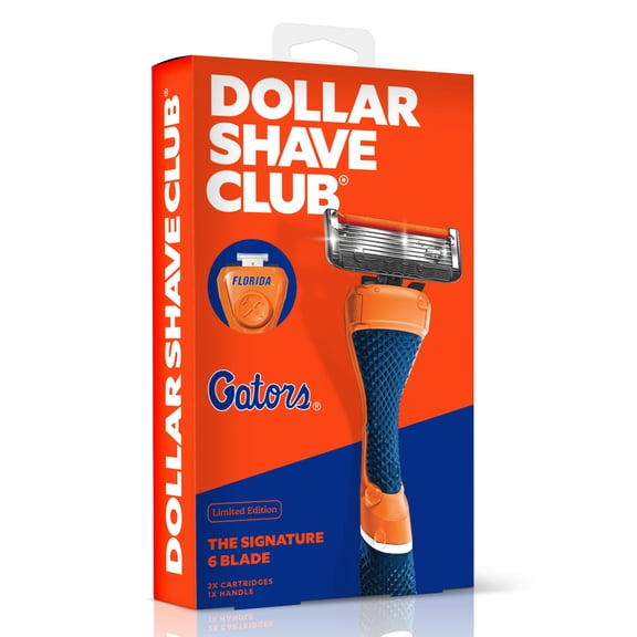 Dollar Shave Club Florida Gators 6-Blade Starter Set 1 Handle, 2 x 6-Blade Razor Refills