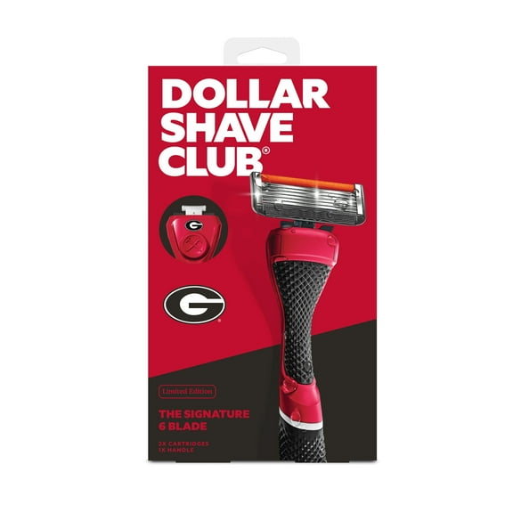Dollar Shave Club Georgia Bulldogs 6-Blade Starter Set 1 Handle, 2 x 6-Blade Razor Refills