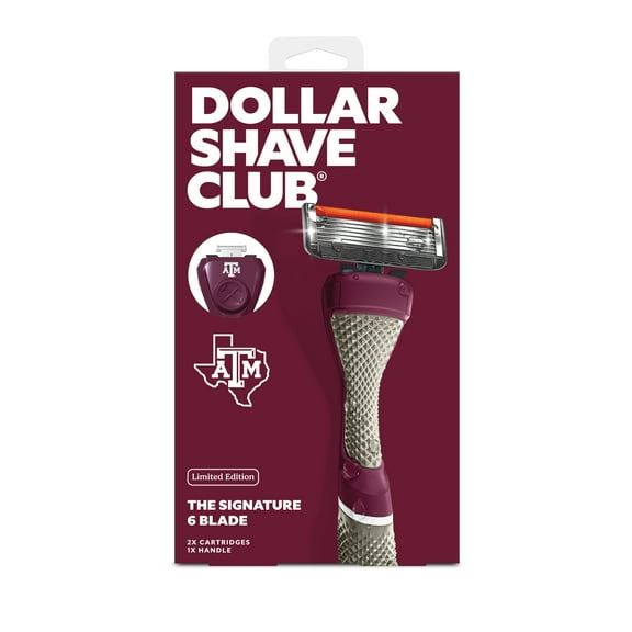 Dollar Shave Club Texas A&M Aggies 6-Blade Starter Set 1 Handle, 2 x 6-Blade Razor Refills
