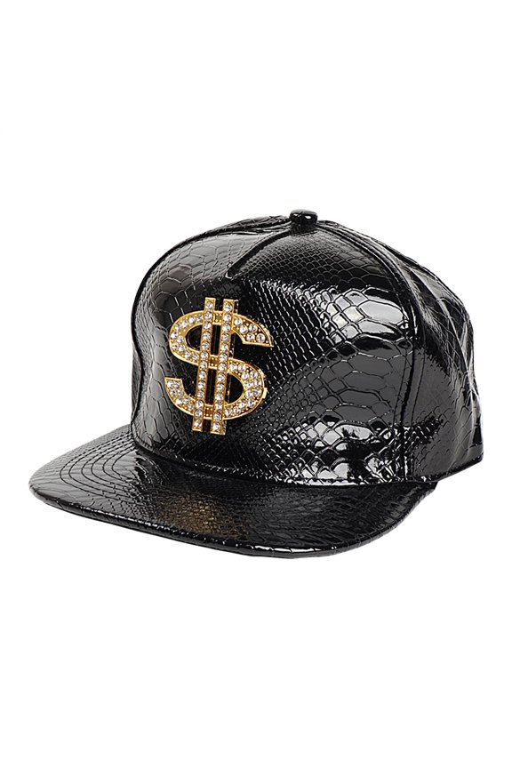 Dollar Sign Baseball Hat, Hip Hop Rapper Hat, Adjustable Rapper Headwear Baseball Hats with Dollar Sign, 80s 90s Fashionable Rock Hip Hop Baseballs Cap Hats Clothing Accessories, for Women Men Black