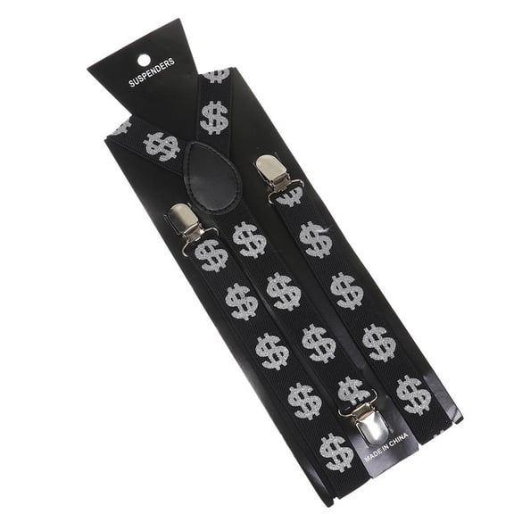 Dollar Sign Costume Suspenders Fashion Party Suspender Men's Y back Design 2.5 cm Width