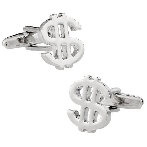 Dollar Sign $ Cufflinks with Presentation Box