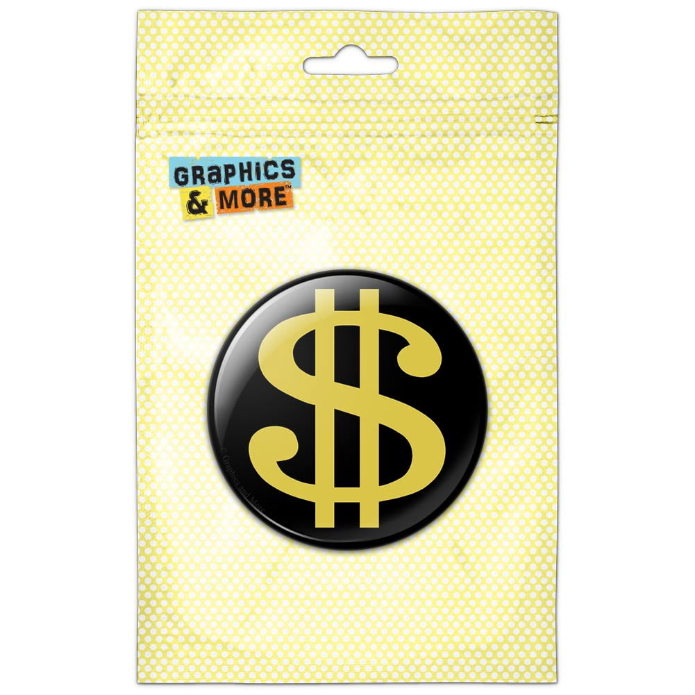 Money. Sign Pin Dollar Sign Gold and Black Pinback Button Pin Badge - Walmart.com