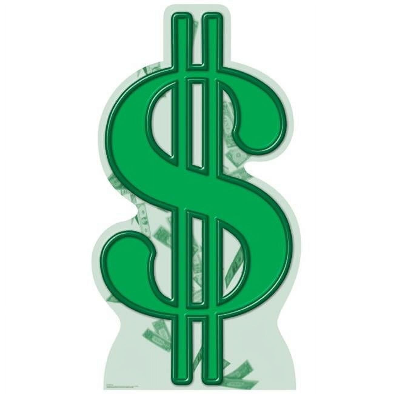 Green Dollar Sign Life-Size Cardboard Standup