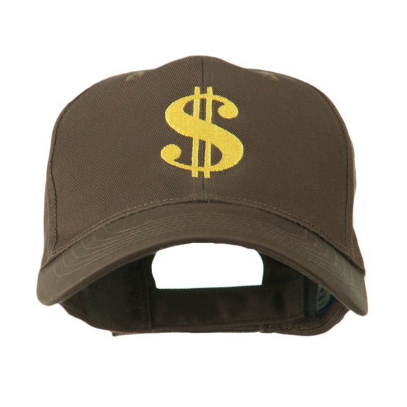 Dollar Sign Logo Embroidered Cap - Brown OSFM