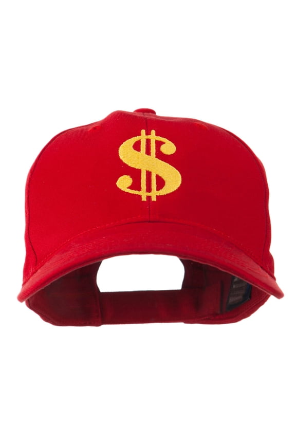 Dollar Sign Logo Embroidered Cap - Red OSFM