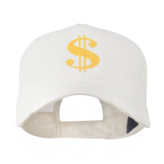Dollar Sign Logo Embroidered Cap - White OSFM