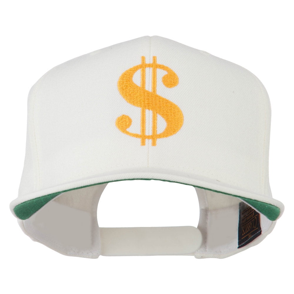 Dollar Sign Logo Embroidered Flat Bill Cap - Natural OSFM - Walmart.com