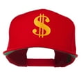 thumbnail image 1 of Dollar Sign Logo Embroidered Flat Bill Cap - Red OSFM, 1 of 5