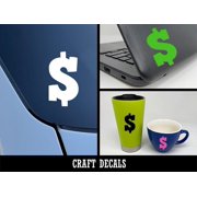 Dollar Sign Money Symbol Craft Vinyl Indoor Outdoor Decal Sticker - White - 3 Inch (Longest Side)
